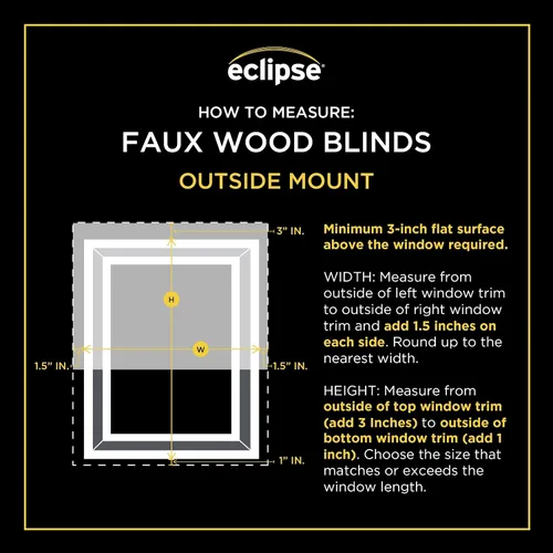 Miniatura 9 de Eclipse Persianas de madera falsa de 2 pulgadas, 33 x 72 pulgadas (ancho x largo) en blanco - Persianas sin cordón, certificadas como seguras