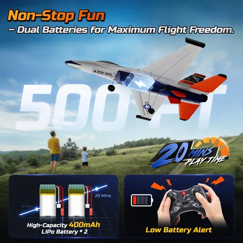 Miniatura 6 de DEERC Avión RC estilo F-16 (X-62A Vista), chorro de control remoto de 4 canales con estabilizador de giroscopio de 6 ejes EPP RTF Hobby Glider Avión