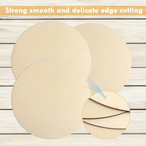 Miniatura 3 de Círculos de madera para manualidades, paquete de 12 unidades de madera sin terminar de 12 pulgadas, recortes de madera para manualidades, colgador