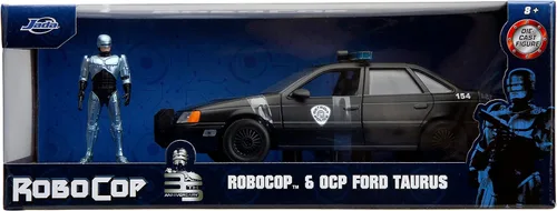 Miniatura 2 de Jada Robocop 35 aniversario 1:24 OCP Ford Taurus - Coche fundido a presión y figura de Robocop de 2.75 pulgadas, juguetes para niños y adultos