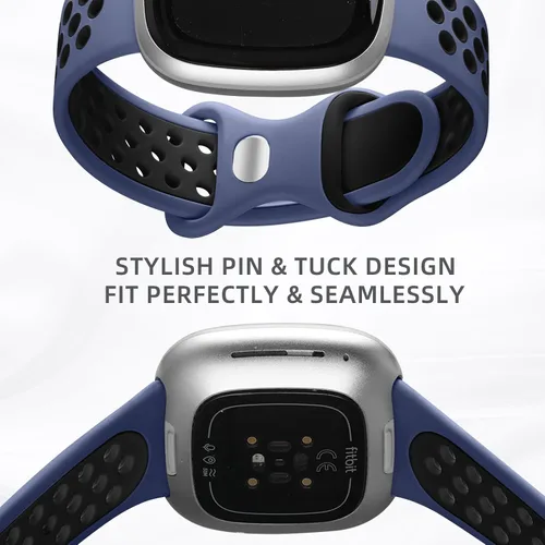 Miniatura 4 de Maledan Correas deportivas transpirables para Fitbit Versa 3/4, Sense/Sense 2, correas de repuesto para hombres y mujeres, accesorios para relojes