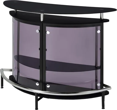 Miniatura 5 de Coaster Home Furnishings - Amarillo - Vidrio - Armario de vino independiente con marco de metal curvado y almacenamiento - Comedor y bar en casa