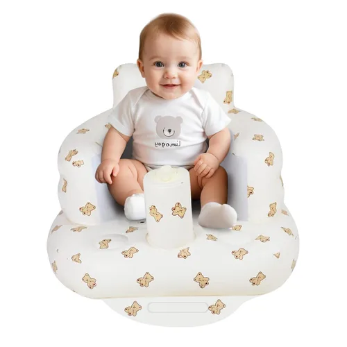 AirSwim Asiento de bebé inflable, silla inflable para bebés de 3 meses en adelante, asiento inflable de verano para sentarse, asiento de piso de Oso