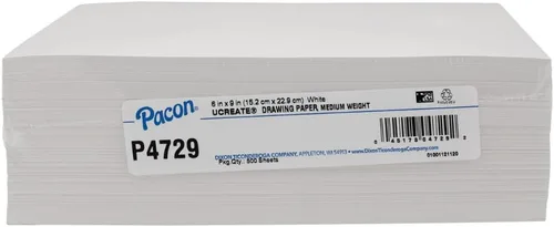 Miniatura 5 de Pacon Papel de dibujo de sulfito puro, blanco, 6 x 9 pulgadas, peso medio, sin ácidos, 500 hojas/paquete