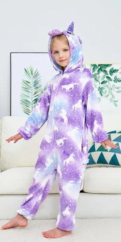 Miniatura 66 de Pijama de unicornio unisex para niños, enteritos para disfraz, Halloween