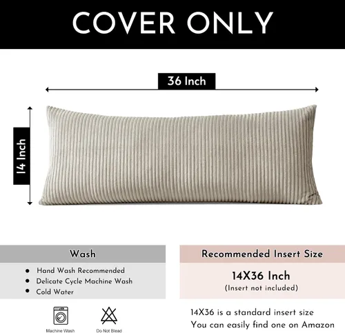 Miniatura 387 de Artscope Fundas de Almohada de Pana a Rayas Acogedoras Súper Suaves Decorativas Cuadradas Fundas de Cojín para Sofá Sillón Dormitorio Decoración