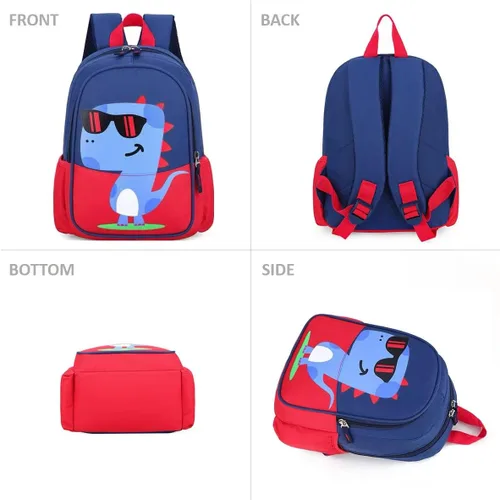 Miniatura 4 de POWOFUN Mochila de viaje preescolar para niños pequeños, rojo, (Dinosaur Red), S, Viajar