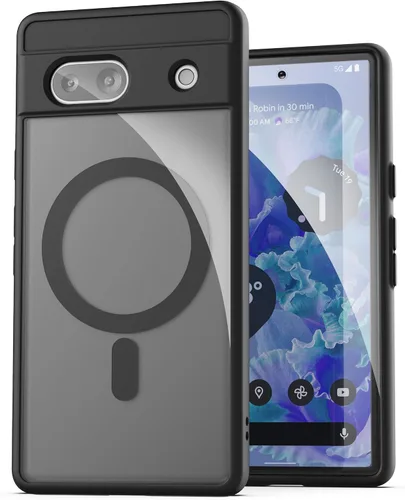 Miniatura 7 de ENCASED Funda magnética para Google Pixel 7a (2023) compatible con carga y accesorios MagSafe, transparente/negro (PIXEL-7A 2023)