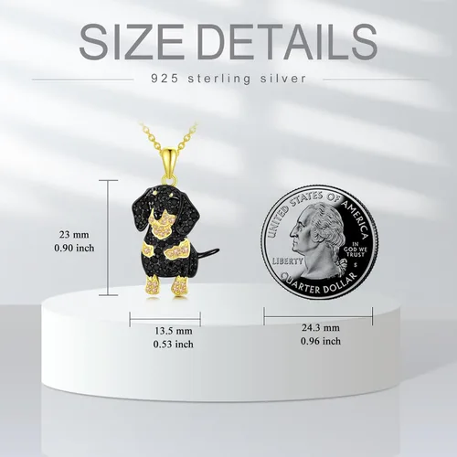 Miniatura 96 de Collares con colgante de perro de plata de ley S925 – 24 razas corgi/husky/labrador/pastor para mujer