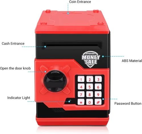 Miniatura 8 de Alcancía Electrónica de Cajero Automático con Contraseña de Dibujos Animados Lata de Monedas de Efectivo Puede Desplazar Automáticamente Billetes