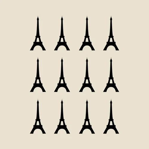Miniatura 4 de Juego de 12 calcomanías de vinilo para pared, torres Eiffel, 6 x 3 pulgadas cada una, moderna, elegante, para el hogar, interior, exterior