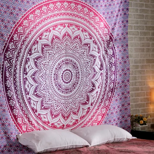 Miniatura 10 de RAJRANG - Tapiz con mandala para dormitorio y sala de estar, bohemio, para colgar en la pared, tapices de algodón