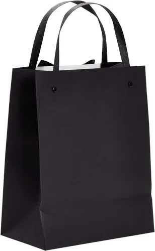 Miniatura 9 de Sparkle and Bash Bolsas de regalo para padrinos de boda con diseño de esmoquin 3D, pajarita de satén y botones reales, color negro, paquete de 6, 8