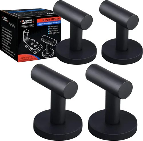 Miniatura 8 de ULIBERMAGNET Ganchos magnéticos fuertes para abrigo, gancho de imanes recubiertos de goma resistente para metal, puerta, parrilla, refrigerador