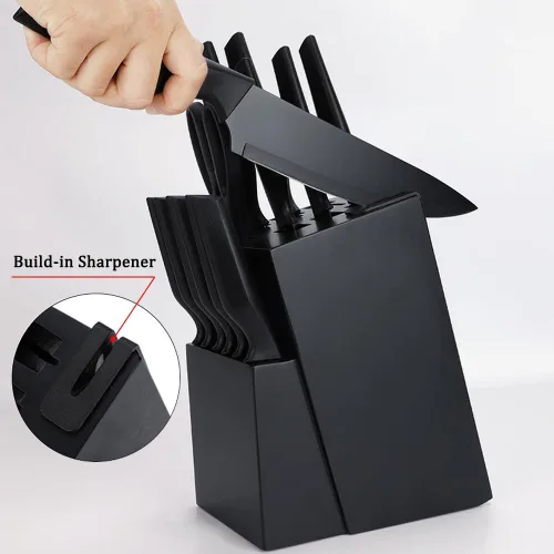 Miniatura 3 de Juego de cuchillos de cocina de 14 piezas con bloque autoafilado, cuchillos ultra afilados de acero inoxidable de alto carbono para cocina, 6