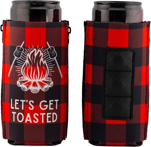 ZipSip Imán: Coozie ajustable todo en uno con cremalleras para latas, botellas, latas delgadas, vasos de pinta, tazas de fiesta, café, enfriador de