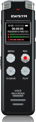 Miniatura 7 de Grabadora de Voz Digital de 64GB con Reproducción: Grabadoras Activadas por Voz para Conferencias, Reuniones, Entrevistas - EVISTR Dispositivo
