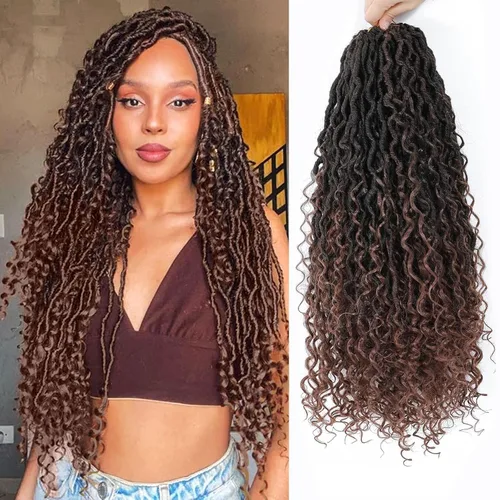 Miniatura 39 de Alicoco Goddess Locs Cabello de Ganchillo 12 Pulgadas 8 Paquetes Rastas Sintéticas de Ganchillo Para Mujeres Rastas Suaves Boho Pre-enrolladas River