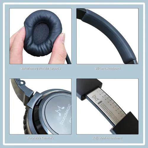 Miniatura 6 de SoundMAGIC P23BT Auriculares Bluetooth portátiles en la oreja CVC Micrófono con cancelación de ruido HiFi Conexión de señal inalámbrica estable