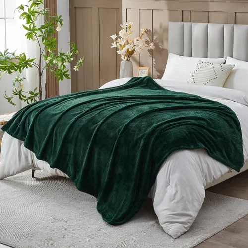 Miniatura 48 de NEWCOSPLAY Manta de Tiro Súper Suave Aqua Franela Sedosa Premium Fleece con Patrón de Hojas Ligera Manta de Cama para Uso en Todas las Estaciones