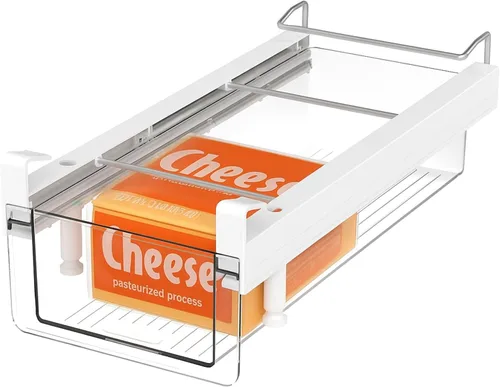 Miniatura 8 de Vacane Organizador de cajones grande para debajo de la estantería del refrigerador, organizador de cajones extraíbles para refrigerador, contenedor