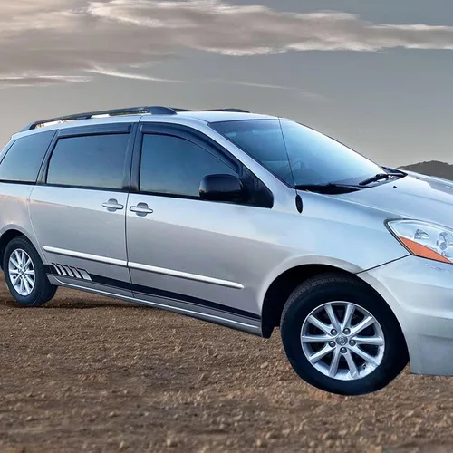 Miniatura 3 de IKON MOTORSPORTS - Visera de ventana compatible con Toyota Sienna XL20 2004-2010, estilo delgado, acrílico, tintado humo, lluvia, protección contra