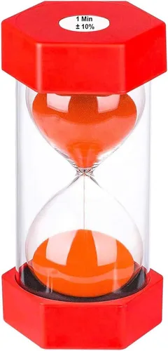 1 Minuto Temporizador de Arena SuLiao Reloj de Arena, Reloj de Arena Rojo, Reloj de Arena de 1 Minuto, Temporizador de Arena de Plástico para Niños,