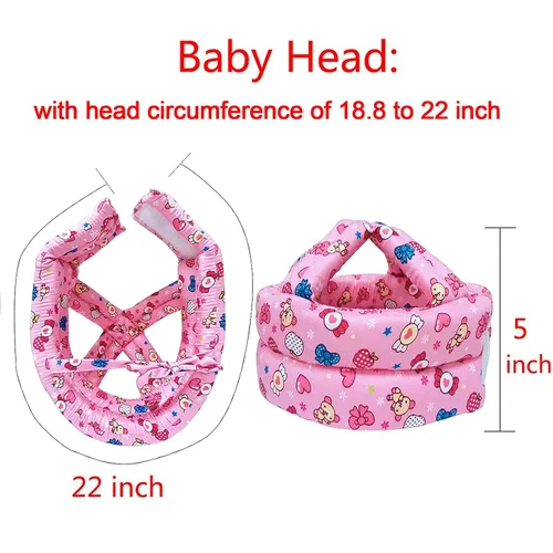 Miniatura 7 de IULONEE Casco ajustable para bebé, para bebé, para correr, caminar, gatear, casco para niños (caramelo rosa)