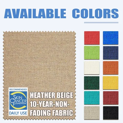 Miniatura 4 de EliteShade USA - Sombrilla de 9 pies para patio, sombrilla de mesa al aire libre con ventilación, Heather Beige, sin decoloración durante 10 años