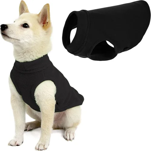 Miniatura 44 de Gooby - Chaleco de Vellón Elástico, Chaleco de Vellón Tipo Pullover Chaqueta Suéter para Perros, Azul Argyle, Extra Pequeño