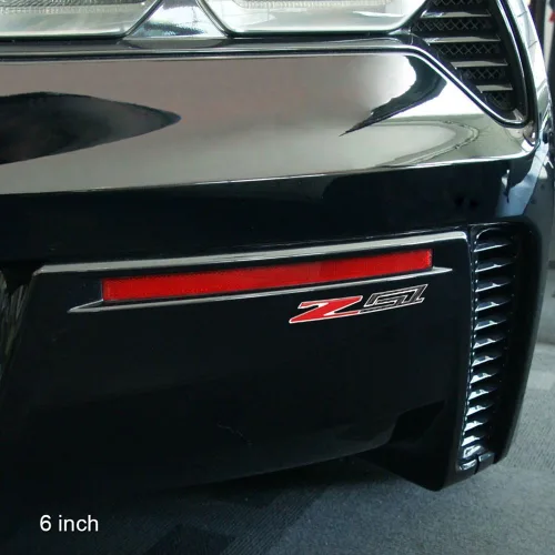Miniatura 7 de West Coast Corvette / Camaro C6, C7, C8 Z51 Emblema de pastinaca en relieve, adhesivo con aspecto de fibra de carbono y detalles cromados