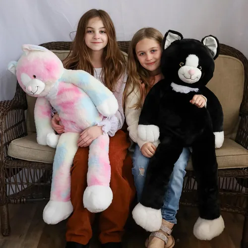 Miniatura 2 de Tezituor Peluche de Gato Gigante de 39.5 Pulgadas, Juguete de Peluche de Gato de 3.2 Libras con Patas Largas, Almohada Corporal Grande de Gatito