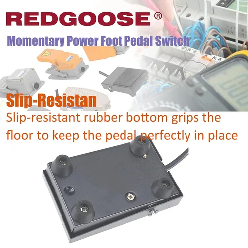 Miniatura 3 de Interruptor de pedal de pie de potencia momentánea 250VCA 10A SPDT 1NO1NC Interruptor de pie resistente con cable de 6 pies, color negro