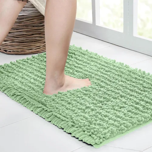 Miniatura 68 de Walensee Alfombra de baño antideslizante (24x17 pulgadas, rosa polvoriento) absorbente de agua, súper suave, lanuda de felpilla, lavable a máquina