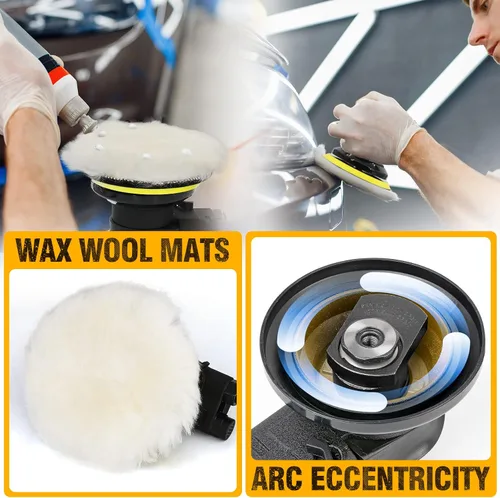 Miniatura 4 de Autolock Lijadora orbital aleatoria de aire de 5 pulgadas, lijadora neumática para coche de palma para pulidora de madera, trabajo de carrocería