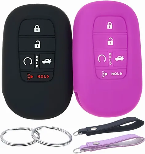Miniatura 14 de REPROTECTING Funda de silicona para llavero Compatible con (5 botones) 2022-2026 Honda Accord Civic HR-V CR-V Pilot Sport SI EX EX-L Touring