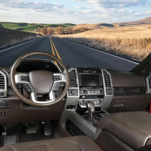 Miniatura 5 de Voodonala para Ford F-150 2015-2020 Cubierta de Panel de Consola Central Compatible con Ford F150 2015-2020 (ABS, Madera Negra, 4 Piezas/Set)