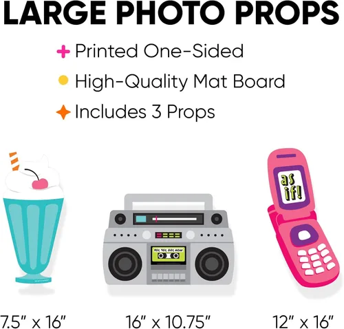 Miniatura 3 de Big Dot of Happiness A través de las décadas – Batido, teléfono abatible y decoración de caja de auge – Decoración de los años 50, 60, 70, 80 y 90