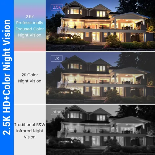 Miniatura 3 de Cámara de ventana de 4MP 2.5K, sin suscripción mensual, visión nocturna a todo color, detección de movimiento AI, WiFi de doble banda de 2.4 GHz y 5