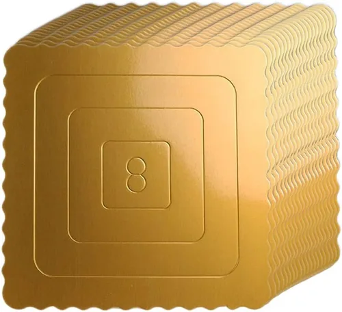 Miniatura 4 de KINGREE 25 tableros para pasteles de 10 pulgadas para pasteles de 8 pulgadas, tableros de mousse para pasteles, postres, pastelería (redonda-dorada)