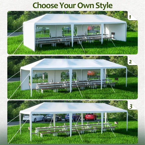 Miniatura 3 de KELRIA Tienda de campaña para exteriores de 10 x 30 pies, tienda de campaña para fiestas, bodas, cumpleaños, con 5 paredes laterales extraíbles