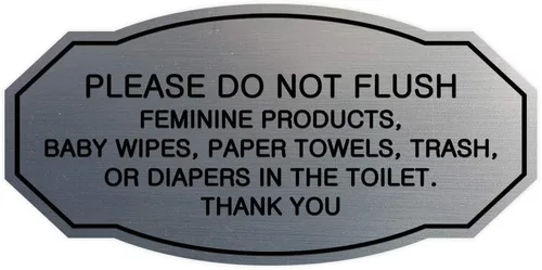 Miniatura 74 de Signs ByLITA Letrero de etiqueta victoriana Please Do Not Flush (Lt Gray), pequeño, 1 paquete Gris claro