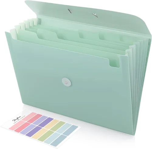 Miniatura 11 de SKYDUE Organizador de Archivos de Acordeón, Carpeta de Archivos Expandible con 7 Bolsillos, Organizador Portátil de Recibos, Papel de Facturas