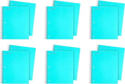 Miniatura 21 de Mintra Office Cuadernos de espiral duraderos, 3 materias (lavanda, verde salvia, salmón, rayas universitarias, paquete de 3)