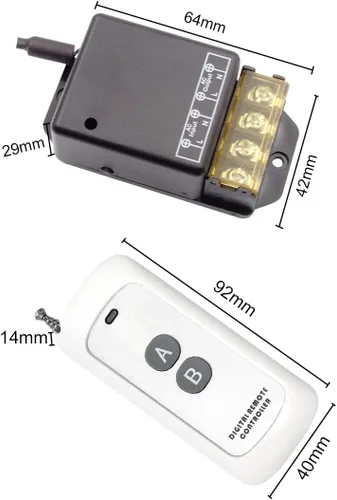 Miniatura 7 de QIACHIP Interruptor remoto inalámbrico de relé de 30 A, CA 110 V 120 V 240 V Relé RF interruptor con 656 pies de largo alcance