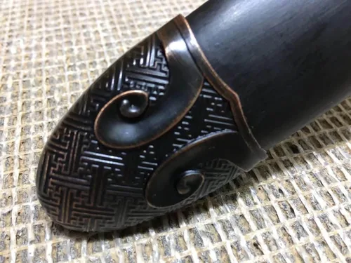 Miniatura 9 de Espada de león, hoja azul de acero de alto manganeso, vaina negra, ajuste de aleación, longitud de 29 pulgadas