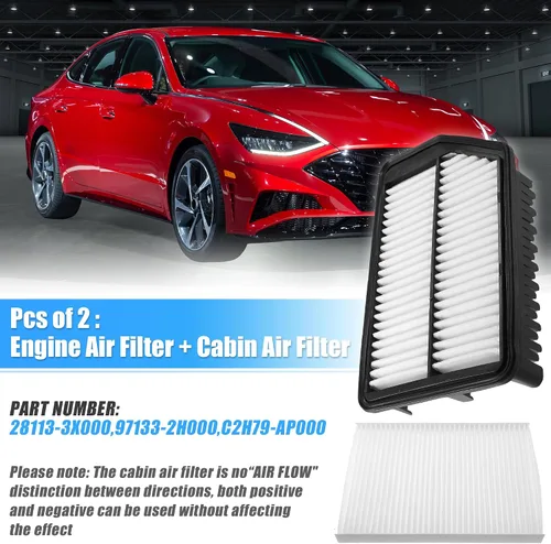 Miniatura 2 de X AUTOHAUX Filtro de aire de motor + filtro de aire de cabina para Kia Forte ForteKoup Forte5 2014-2018 Juego combinado de filtro de aire