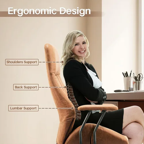 Miniatura 5 de HOOOWOOO Silla de Oficina Ergonómica, Silla de Escritorio Moderna de Computadora de Media Siglo, Silla Ejecutiva Cómoda con Asiento Extra Ancho
