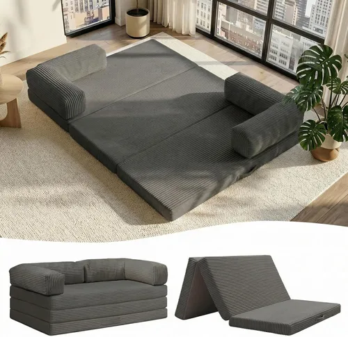 Miniatura 26 de JUIKURY Sofá cama plegable, silla cama convertible con almohada, colchón plegable, sofá cama de dos en uno, sofá cama extraíble portátil, silla cama