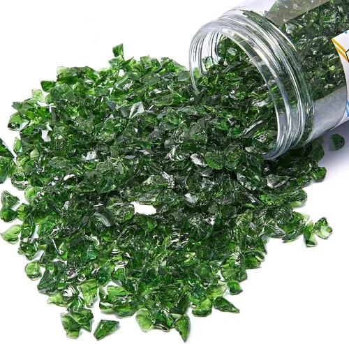 Miniatura 8 de TWINKLING Purpurina de Vidrio Triturado de Alto Brillo, Vidrio Roto, Piedras de Cristal de Fuego para Chimenea, Arte de Resina DIY, Manualidades
